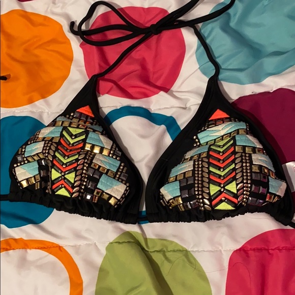 Black Aztec bathing suit WITH PADS - Picture 1 of 2
